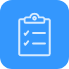 Clipboard with a checklist icon